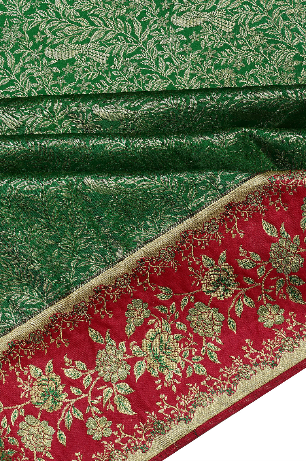Taranga Kanchi Silk Brocade Green Saree