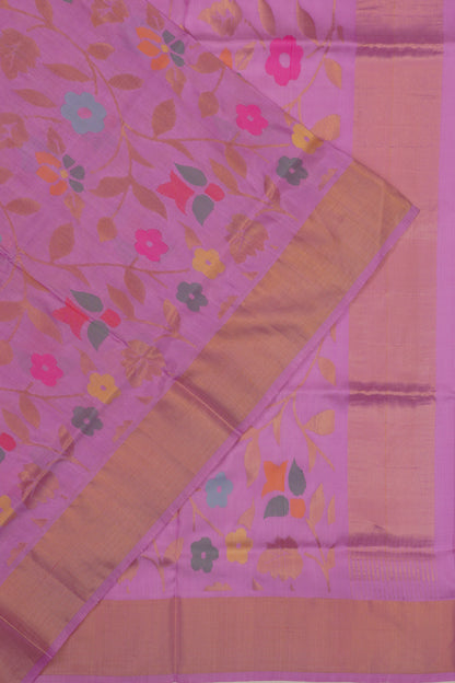 Uppada Silk Jamdani Jaal Lavender Saree