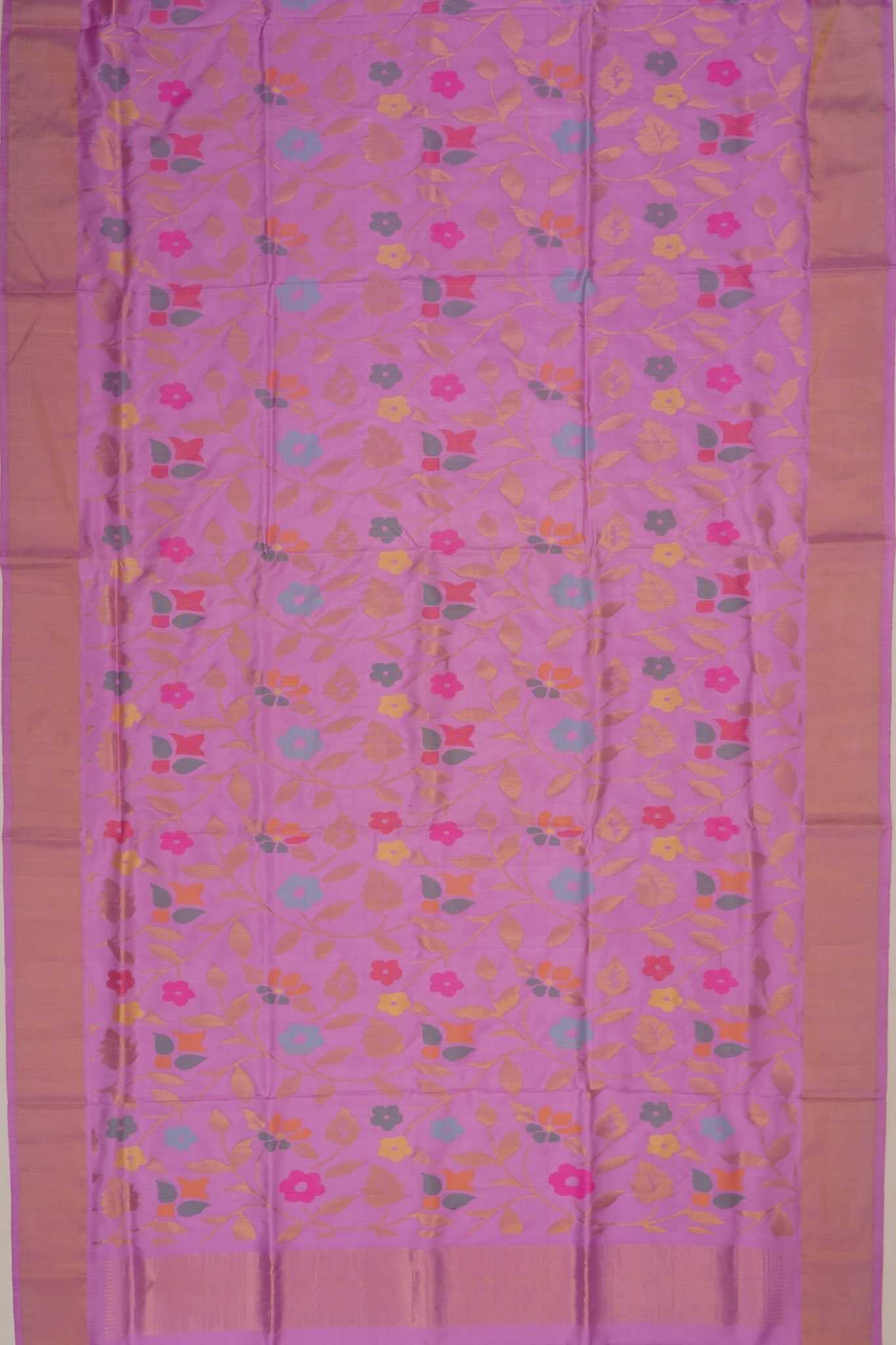 Uppada Silk Jamdani Jaal Lavender Saree