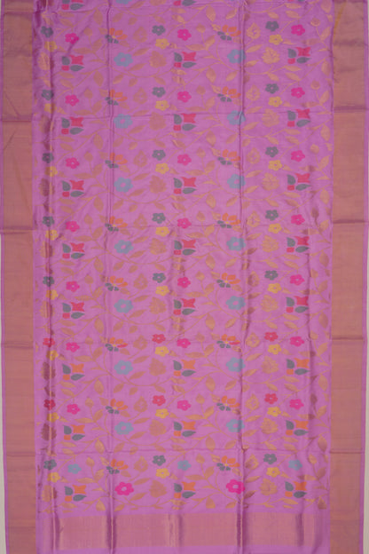 Uppada Silk Jamdani Jaal Lavender Saree