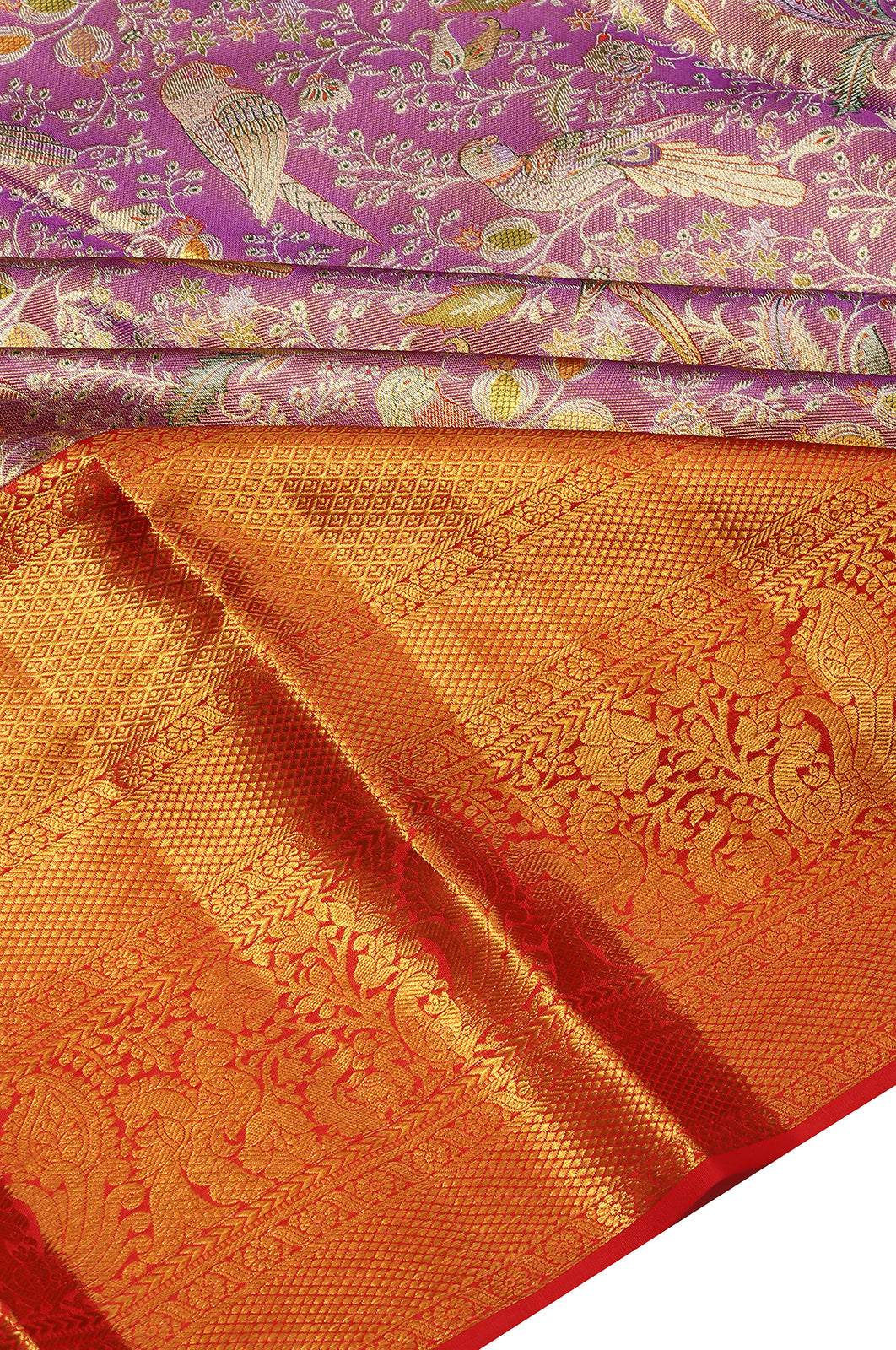 Taranga Kanchi Silk Tissue Brocade Violet Saree