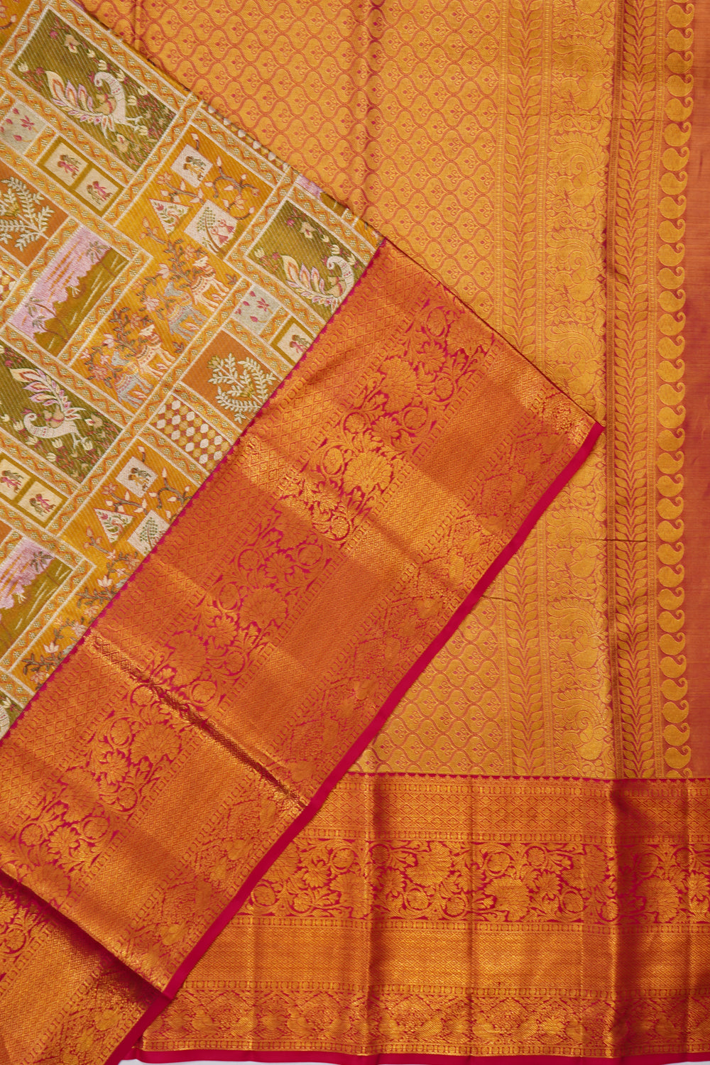 Taranga Kanchi Silk Tissue Broacde Gold Saree