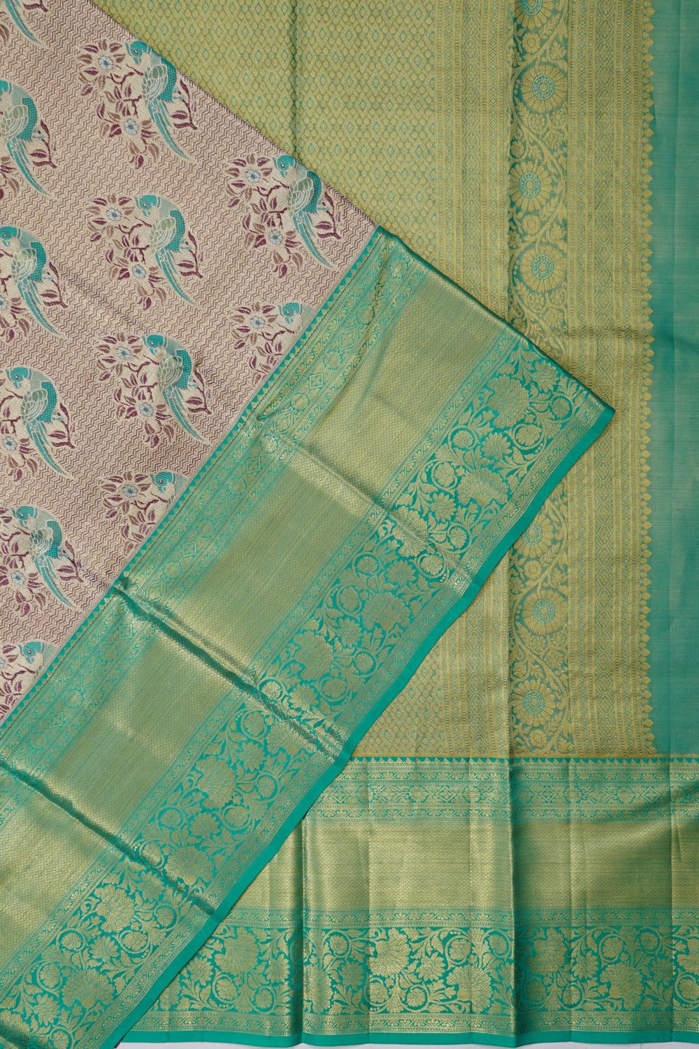 Taranga Kanchi Silk Tissue Broacde Purple Saree