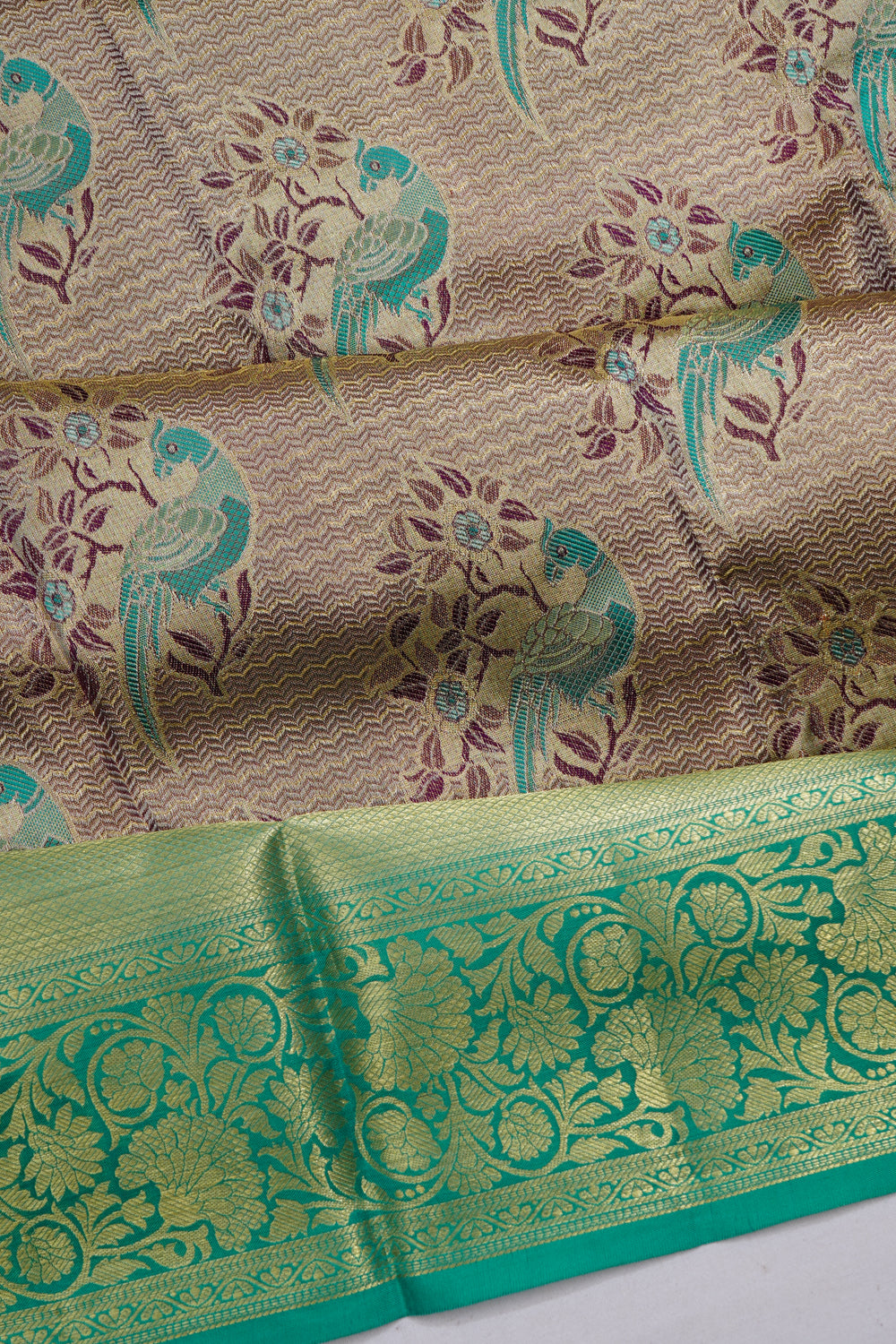 Taranga Kanchi Silk Tissue Broacde Purple Saree