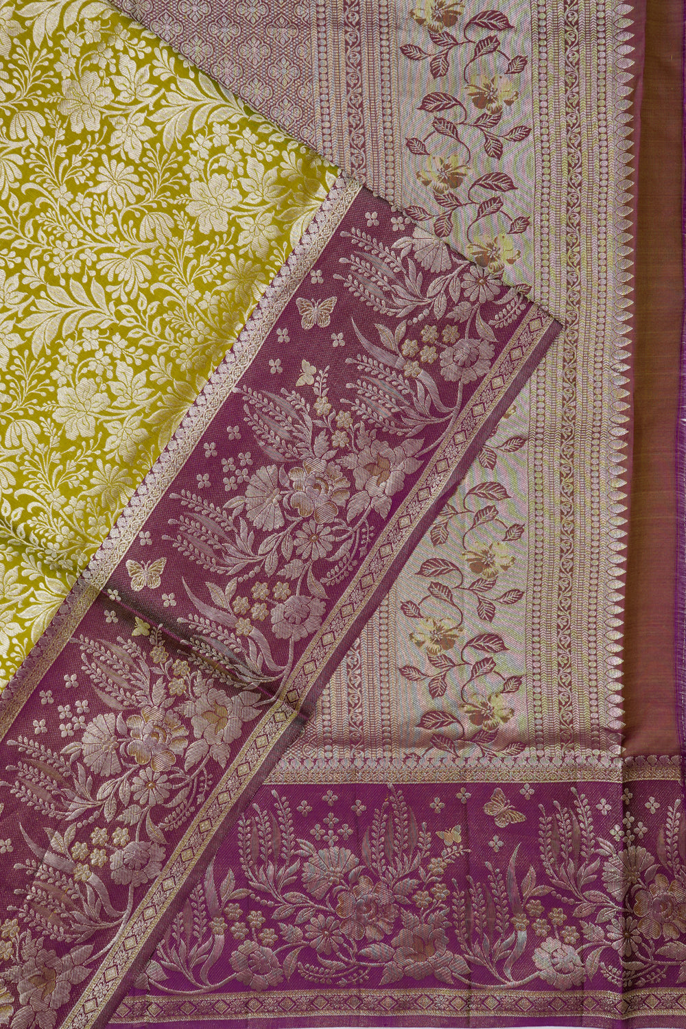 Taranga Kanchi Silk Brocade Green Saree