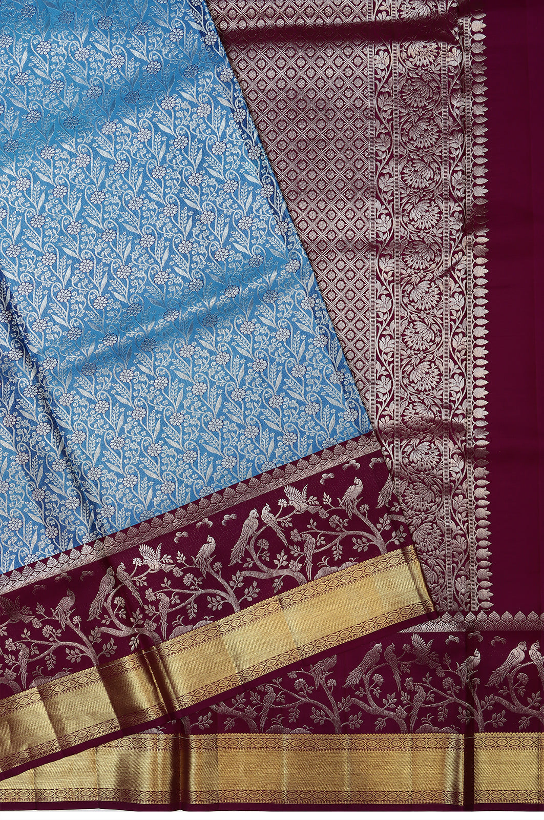 Taranga Kanchi Silk Brocade Sky Blue Saree