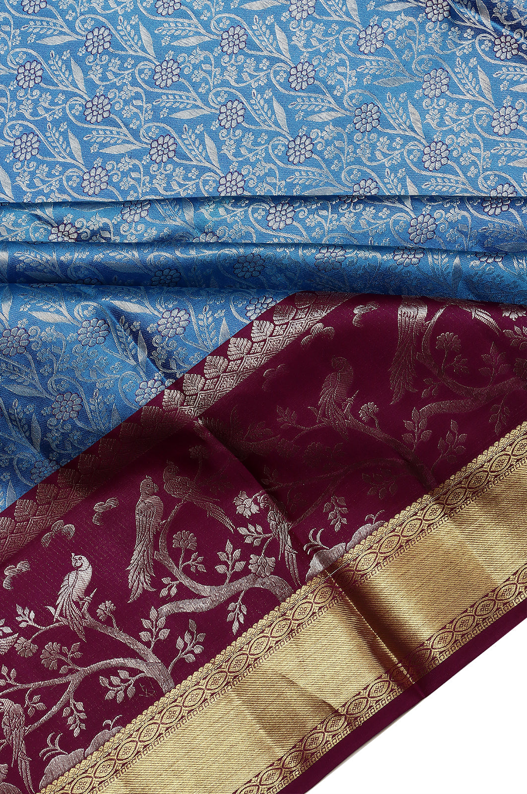 Taranga Kanchi Silk Brocade Sky Blue Saree