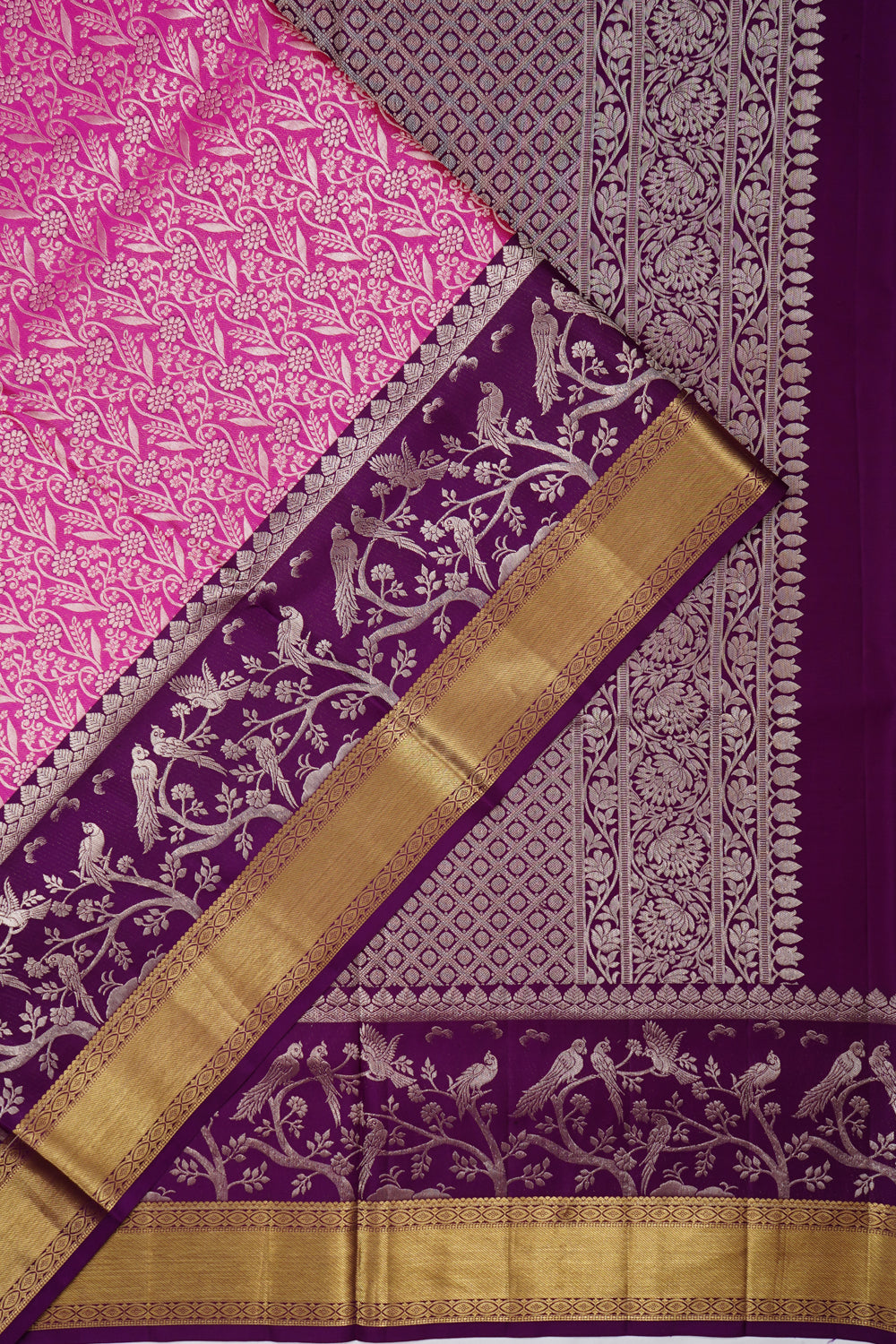 Taranga Kanchi Silk Brocade Pink Saree