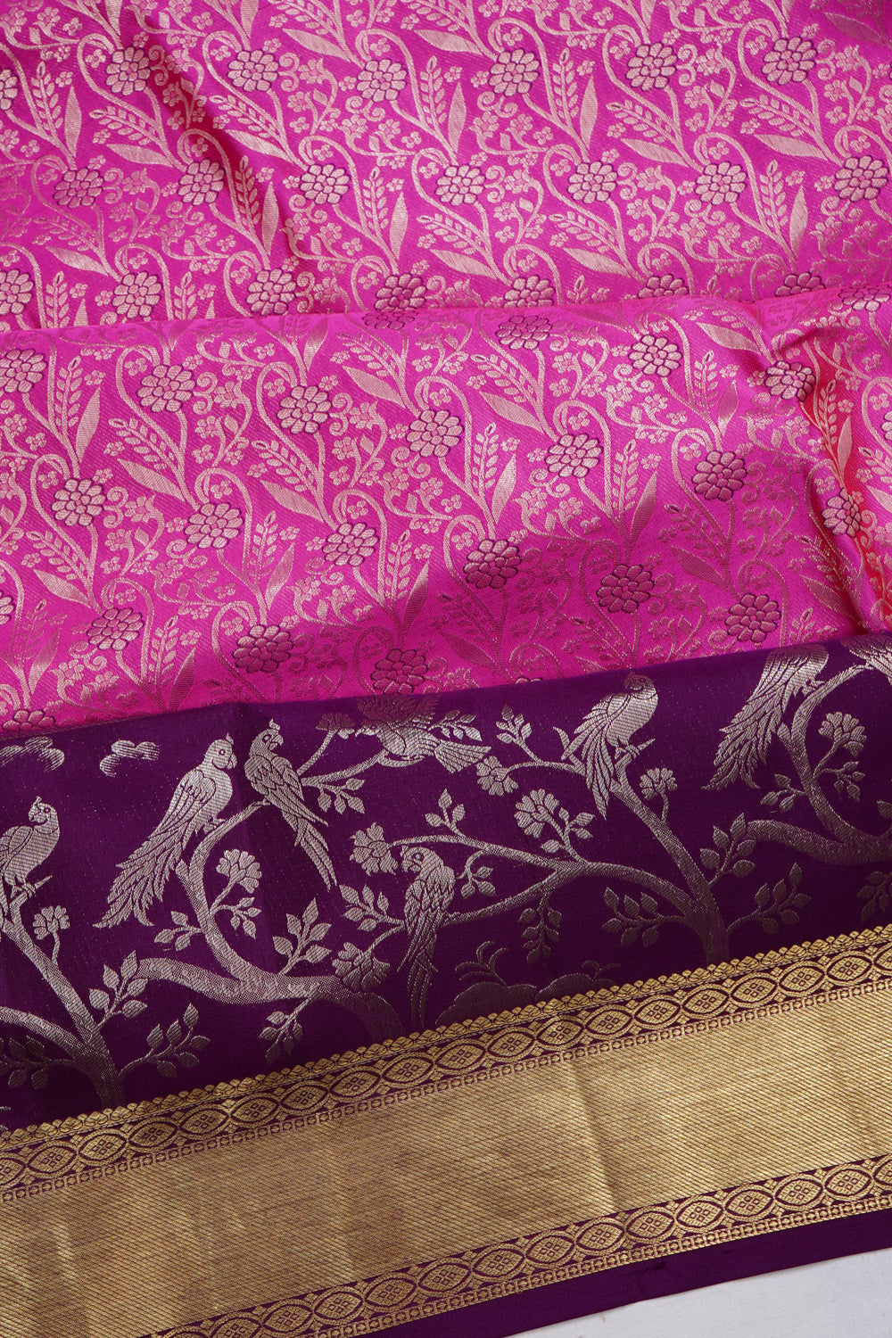 Taranga Kanchi Silk Brocade Pink Saree