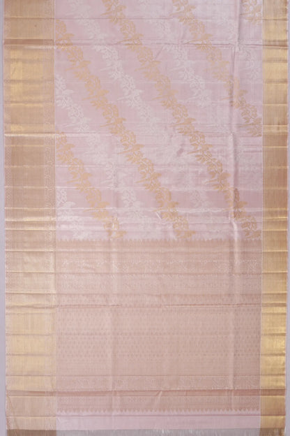 Kankatala Kanchipuram Silk Tissue Jaal Baby Pink Saree g2