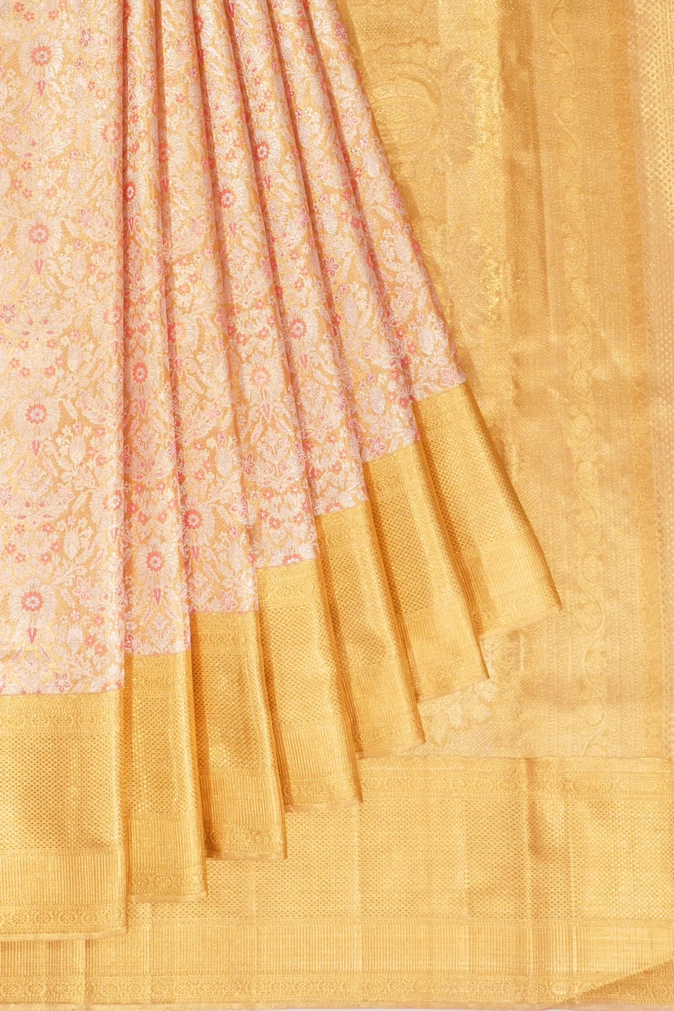 Kankatala Kanchipuram Silk Tissue Brocade Gold Saree g2