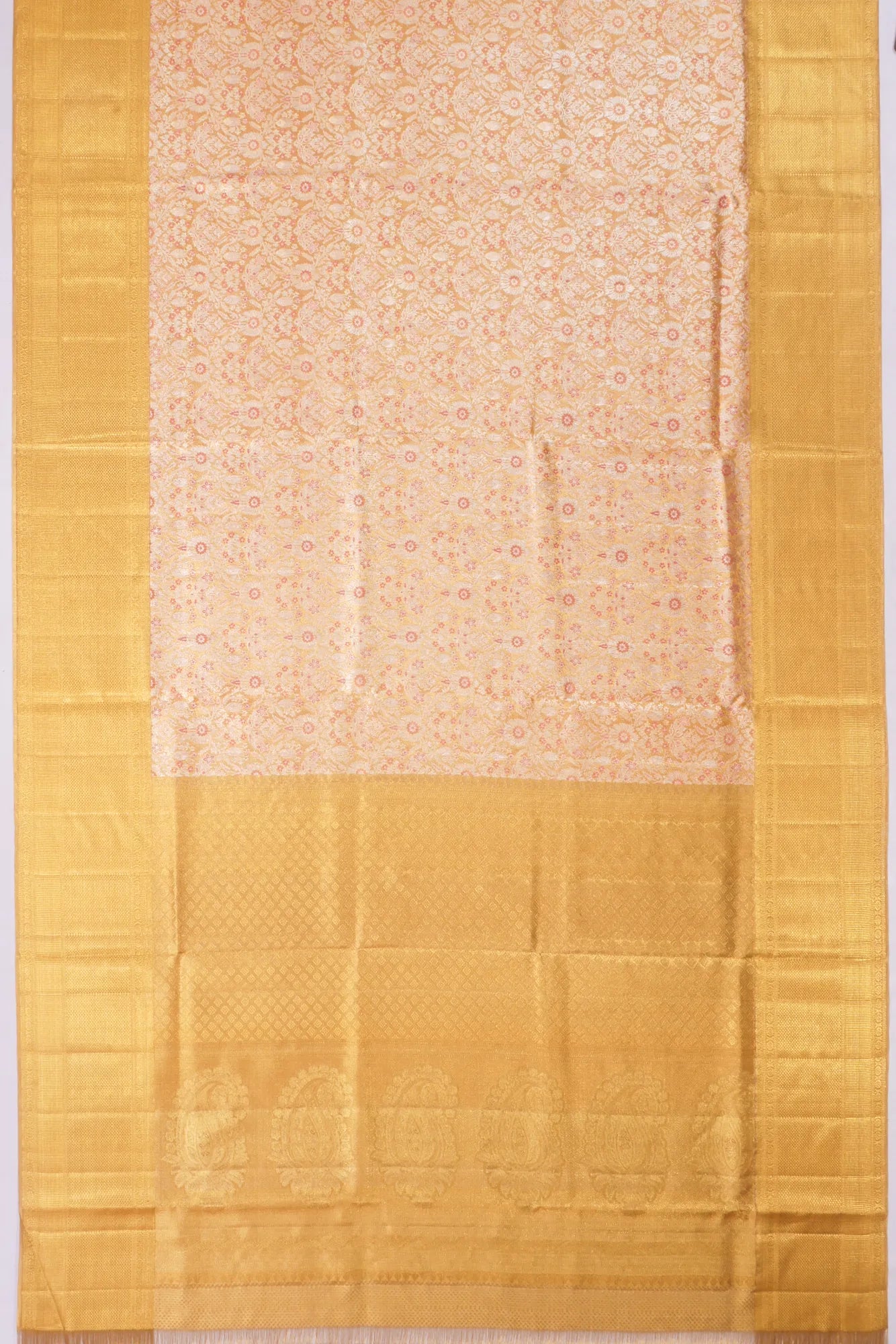 Kankatala Kanchipuram Silk Tissue Brocade Gold Saree g2