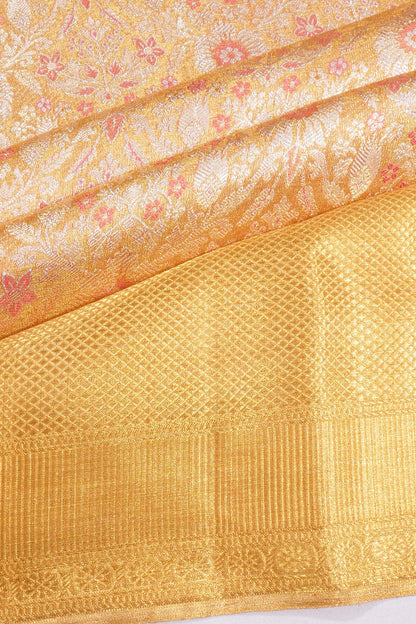Kankatala Kanchipuram Silk Tissue Brocade Gold Saree g2