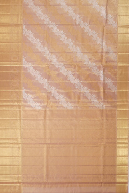 Kankatala Kanchipuram Silk Tissue Jaal Baby Pink Saree g2