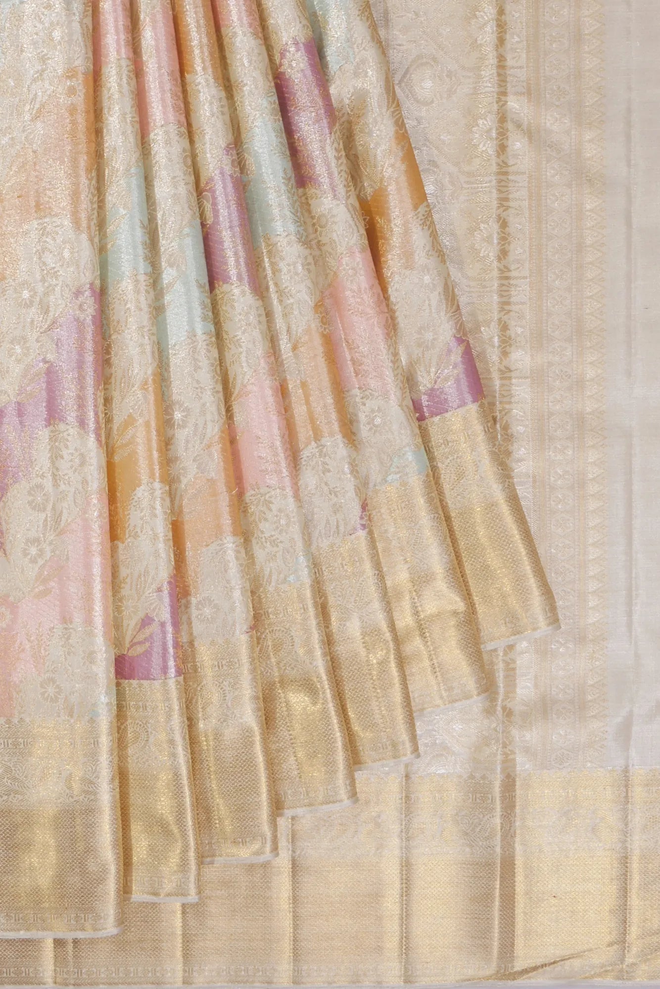 Kankatala Kanchipuram Silk Tissue Jaal Rangkat Saree g2