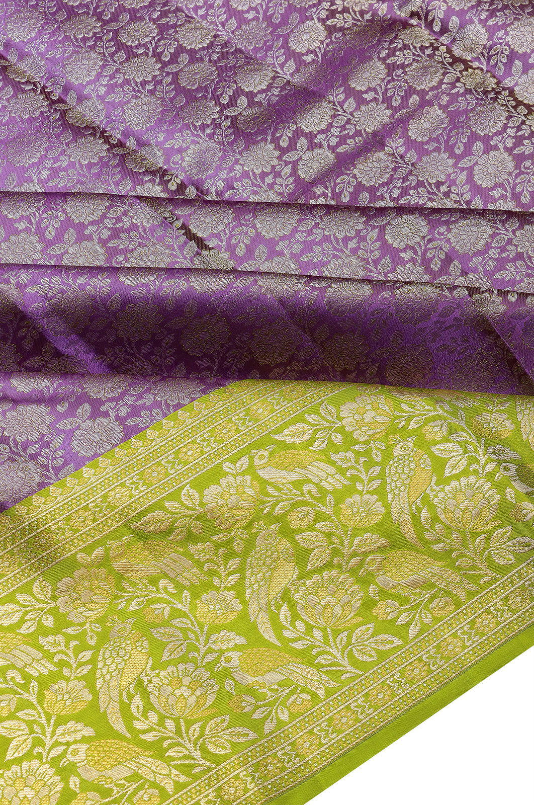 Taranga Kanchi Silk Brocade Violet Saree