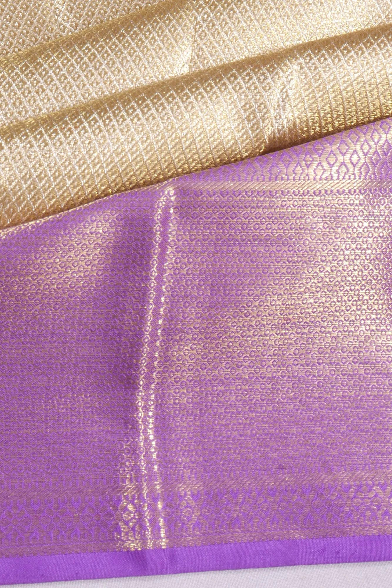 Kanchipuram Silk Tissue Brocade Gold Saree
