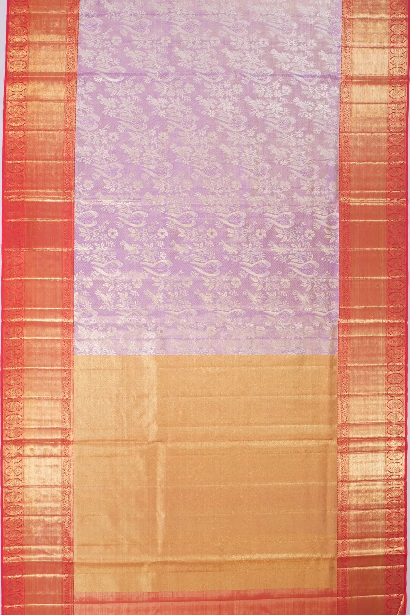 Kankatala Kanchipuram Silk Tissue Brocade Lavender Saree g2