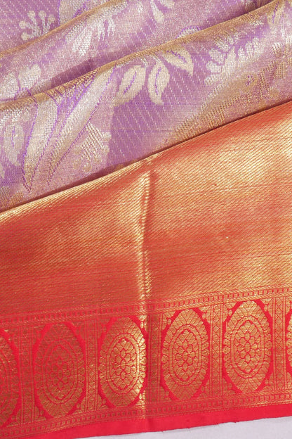 Kankatala Kanchipuram Silk Tissue Brocade Lavender Saree g2