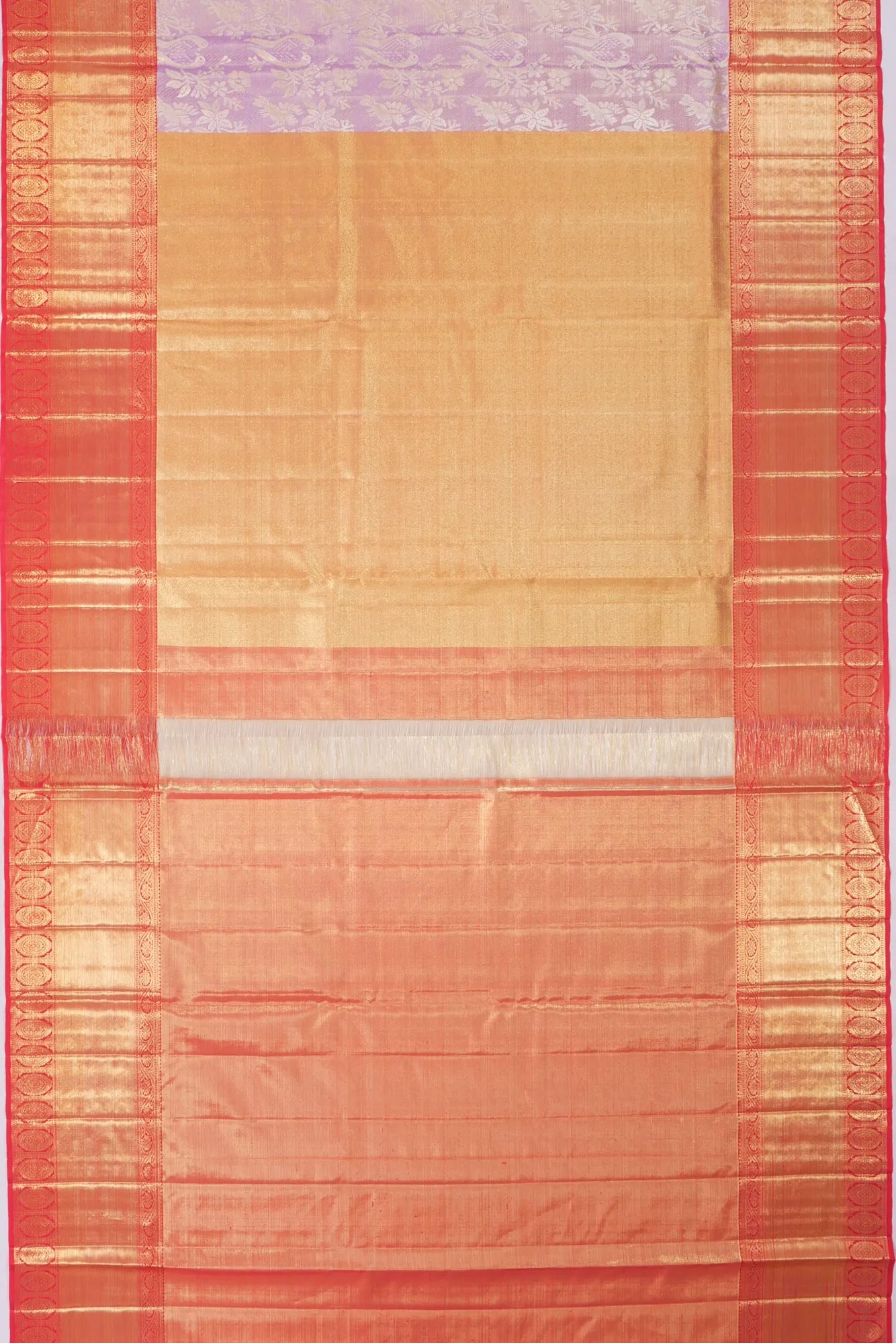 Kankatala Kanchipuram Silk Tissue Brocade Lavender Saree g2