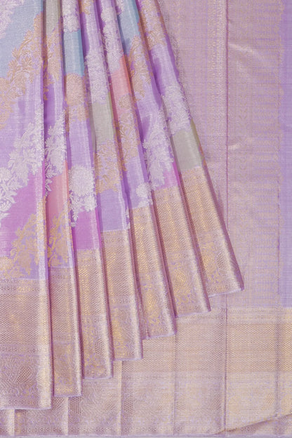 Kankatala Kanchipuram Silk Tissue Jaal Ragkat Lavender Saree g2