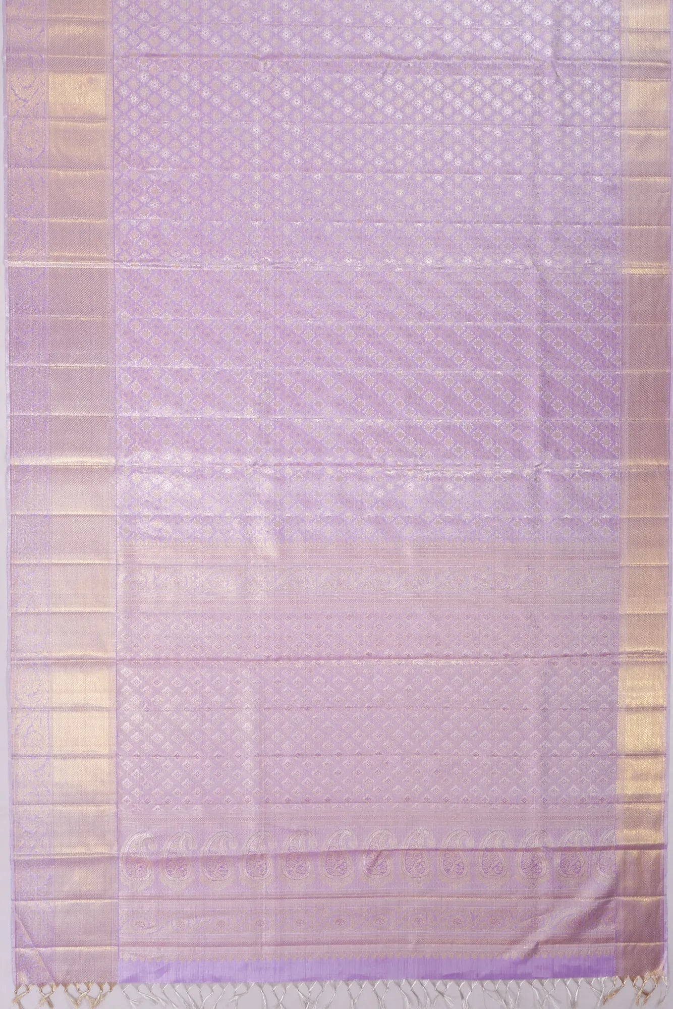 Kankatala Kanchipuram Silk Tissue Brocade Lavender Saree g2