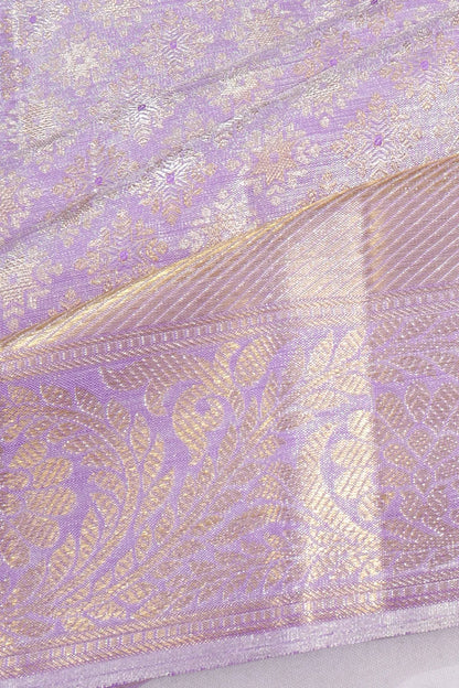 Kankatala Kanchipuram Silk Tissue Brocade Lavender Saree g2