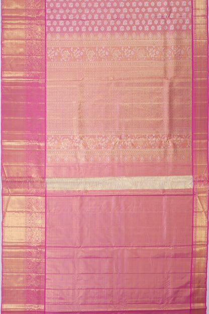 Kankatala Kanchipuram Silk Tissue Butta Pink Saree g2