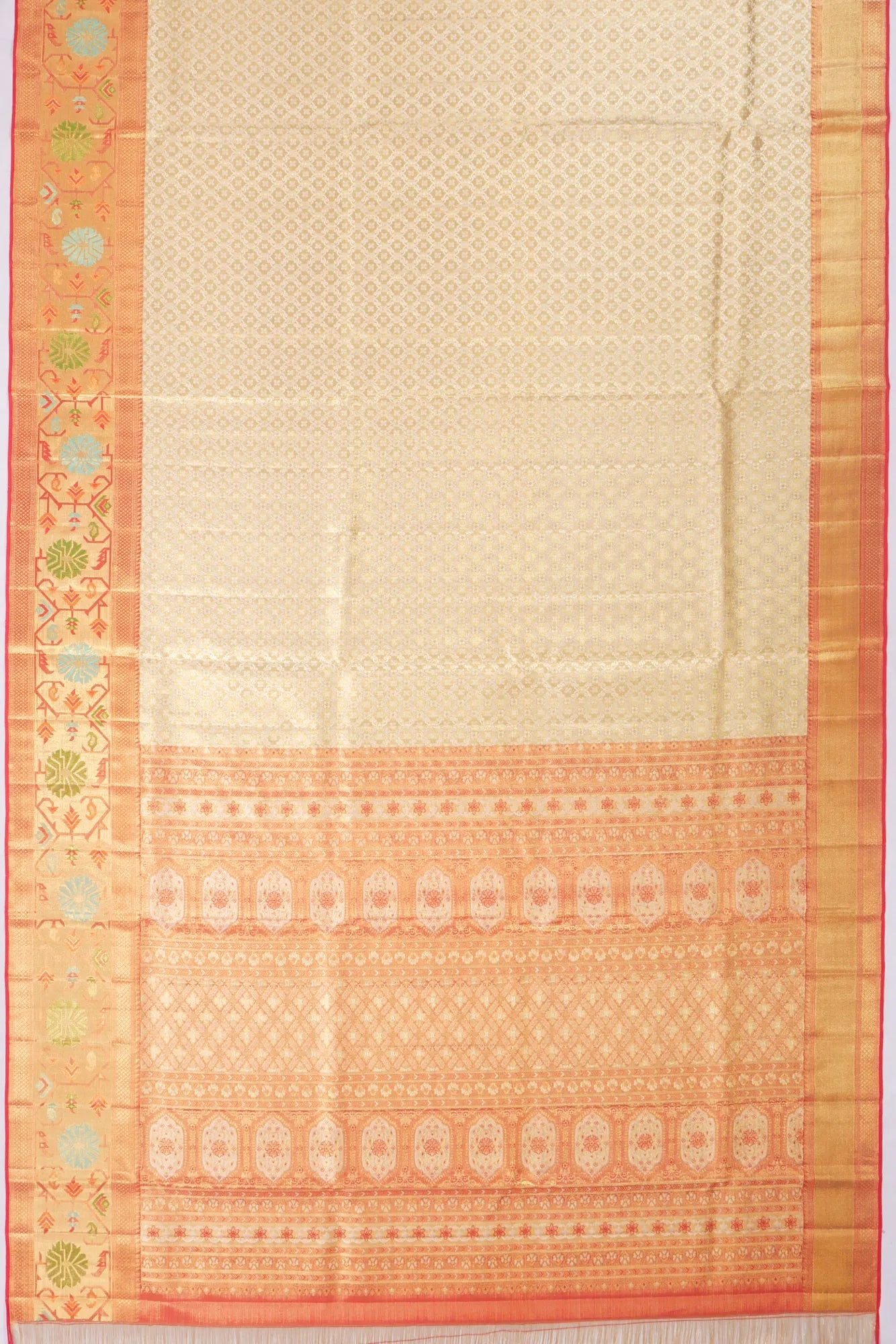 Kankatala Kanchipuram Silk Tissue Brocade Gold Saree g2