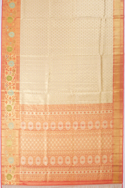 Kankatala Kanchipuram Silk Tissue Brocade Gold Saree g2