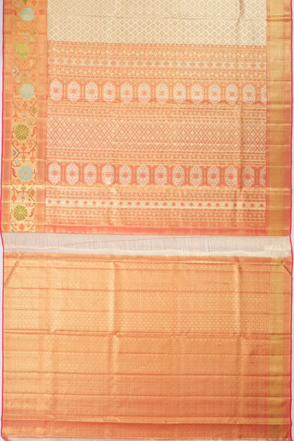 Kankatala Kanchipuram Silk Tissue Brocade Gold Saree g2