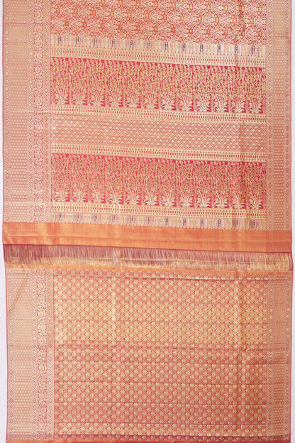Kankatala Kanchipuram Silk Tissue Brocade Pink Saree g2