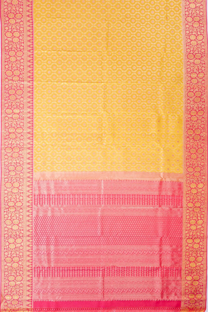 Kankatala Kanchipuram Silk Brocade Yellow Saree g2