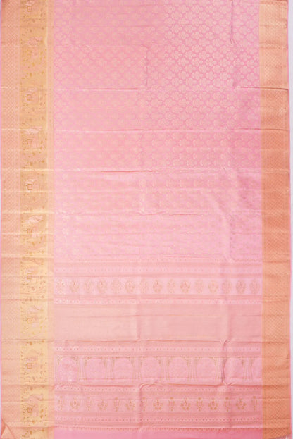 Kankatala Kanchipuram Silk Brocade Baby Pink Saree g2