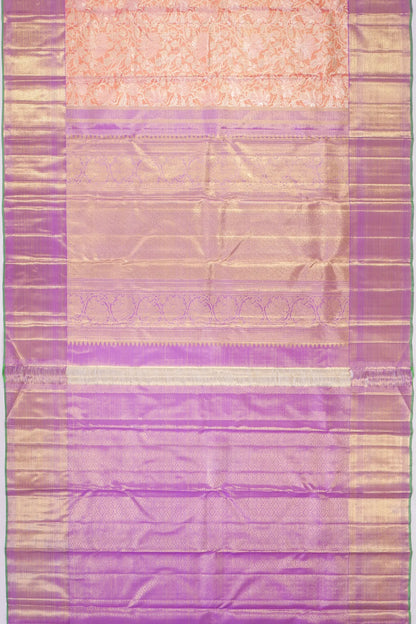 Kankatala Kanchipuram Silk Tissue Orange Saree g2