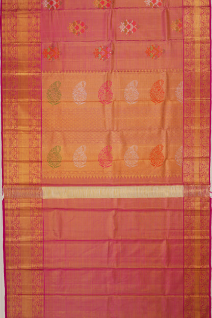 Kanchipuram Silk Tissue Butta Pink Saree