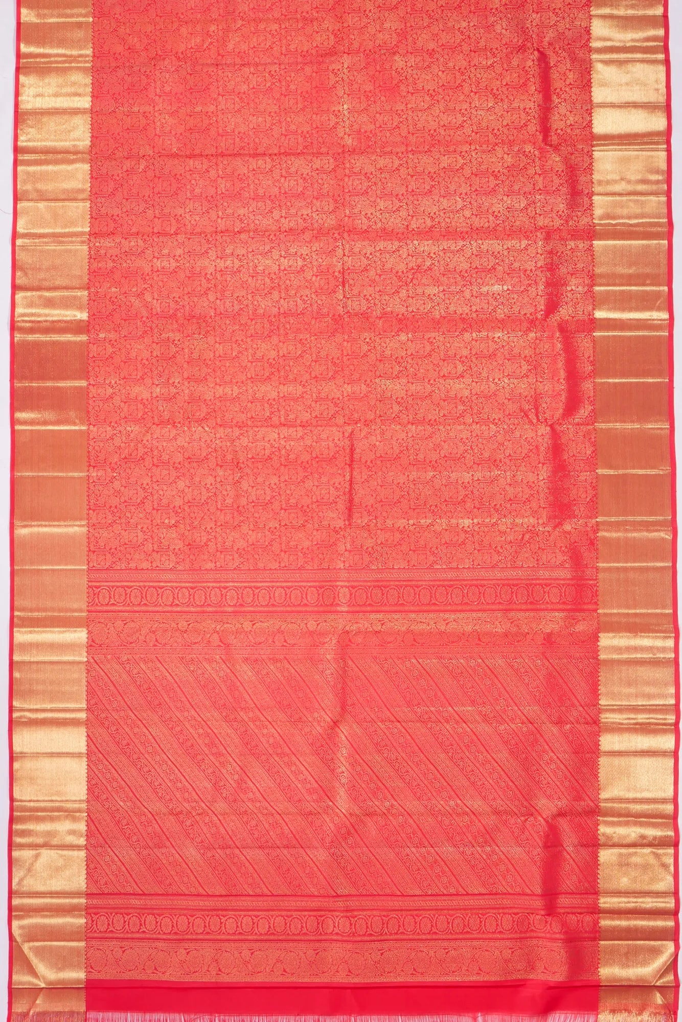 Kankatala Kanchipuram Silk Brocade Red Saree g2