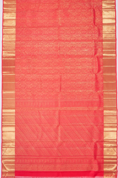 Kankatala Kanchipuram Silk Brocade Red Saree g2