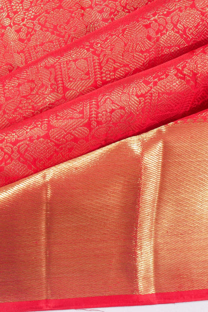 Kankatala Kanchipuram Silk Brocade Red Saree g2