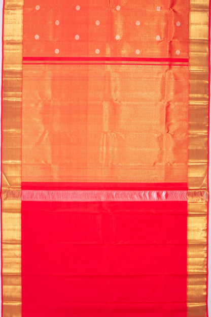Kankatala Kanchipuram Silk Tissue And Butta Red Saree g2