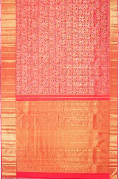 Kankatala Kanchipuram Silk Brocade Red Saree g2