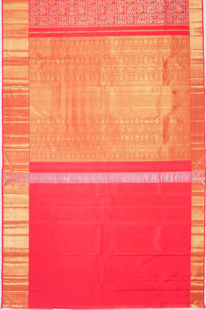 Kankatala Kanchipuram Silk Brocade Red Saree g2