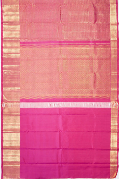 Kankatala Kanchipuram Silk Oosi Lines Pink Saree g2
