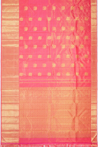 Kankatala Kanchipuram Silk Tissue Butta Pink Saree g2