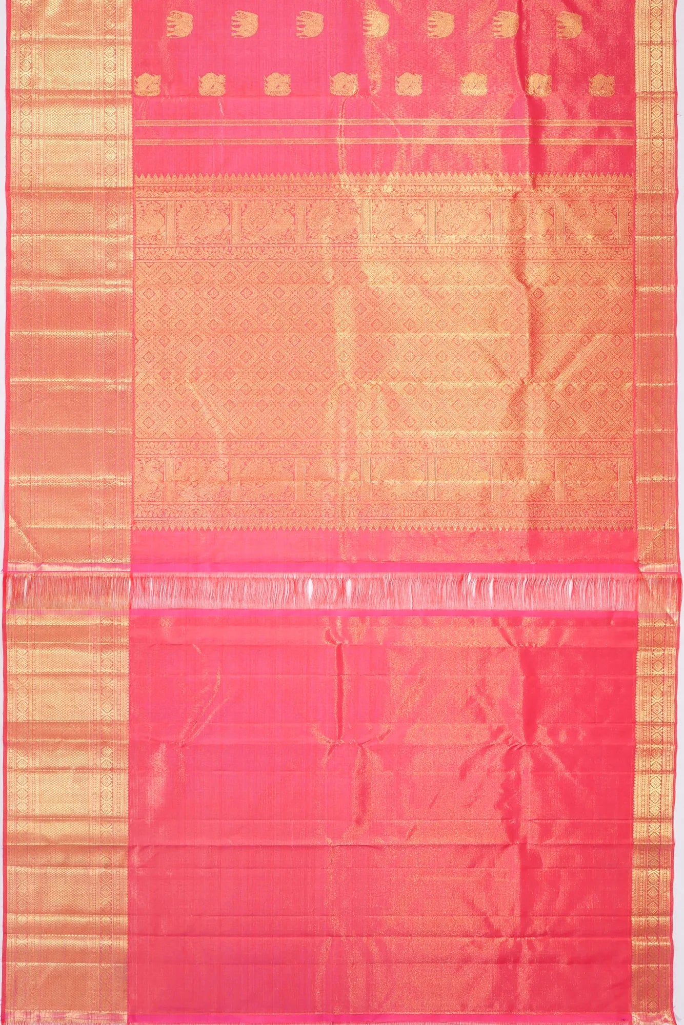 Kankatala Kanchipuram Silk Tissue Butta Pink Saree g2