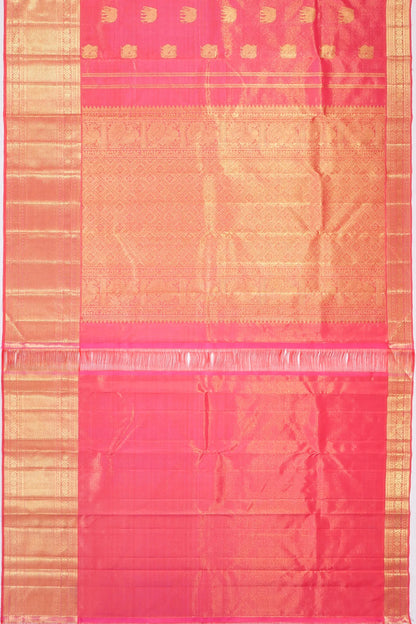 Kankatala Kanchipuram Silk Tissue Butta Pink Saree g2