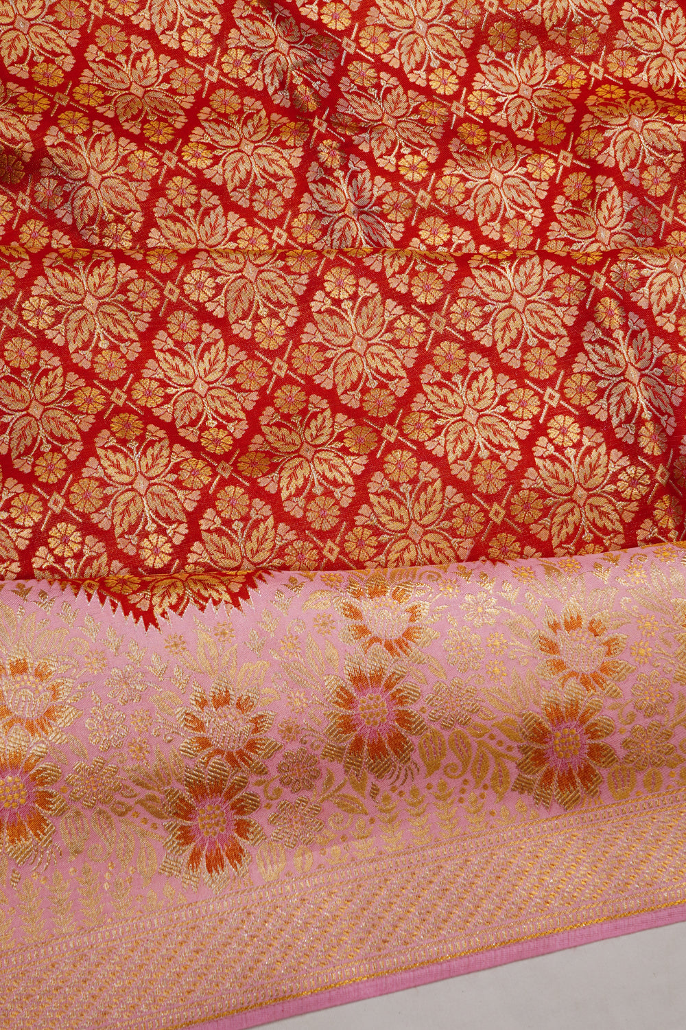 Kanchipuram Silk Brocade Red Saree