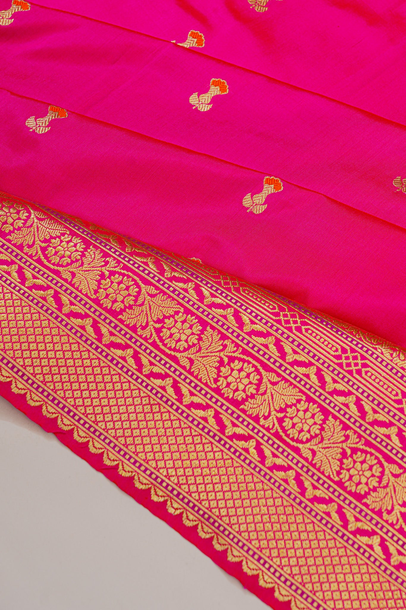 Banarasi Silk Butta Rani Pink Saree