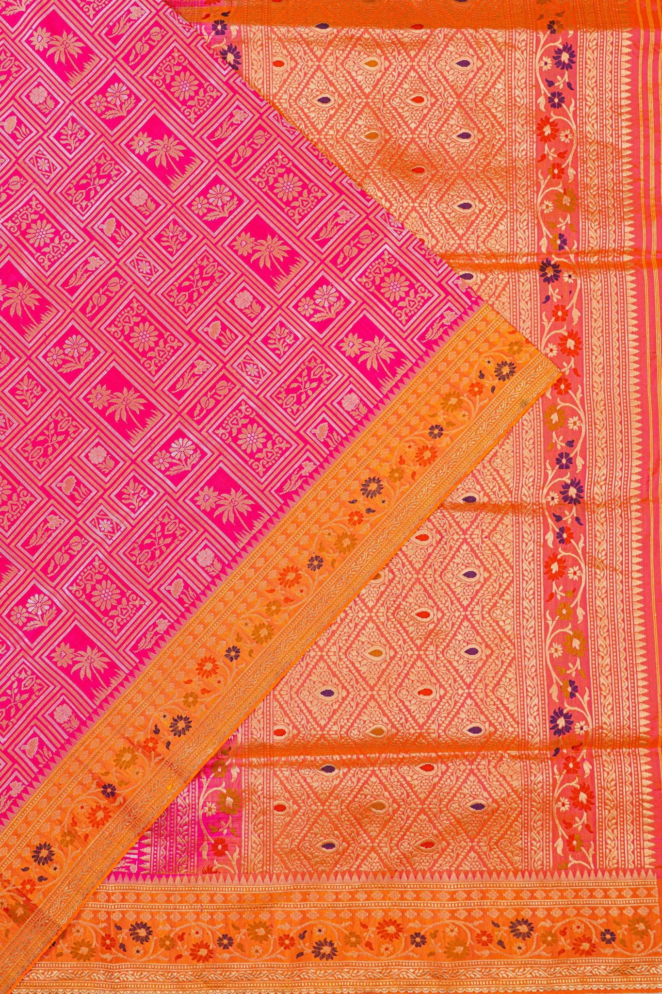 Banarasi Silk Brocade Pink Saree