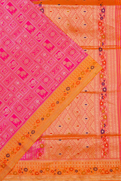 Banarasi Silk Brocade Pink Saree